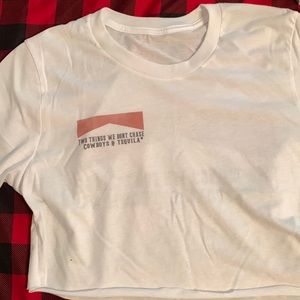 Two things we don’t chase cowboys & tequila crop tee